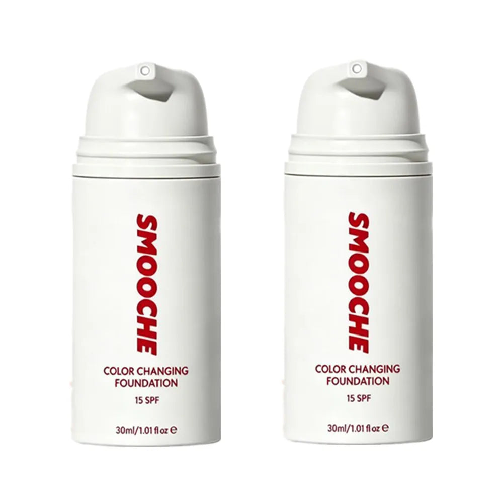 30ml SMOOCHE Color Changing Foundation - Self-Adjusting Shade, Covers Imperfections & Fine Lines for Flawless Natural Look