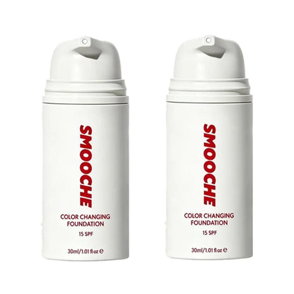 30ml SMOOCHE Color Changing Foundation - Self-Adjusting Shade, Covers Imperfections & Fine Lines for Flawless Natural Look