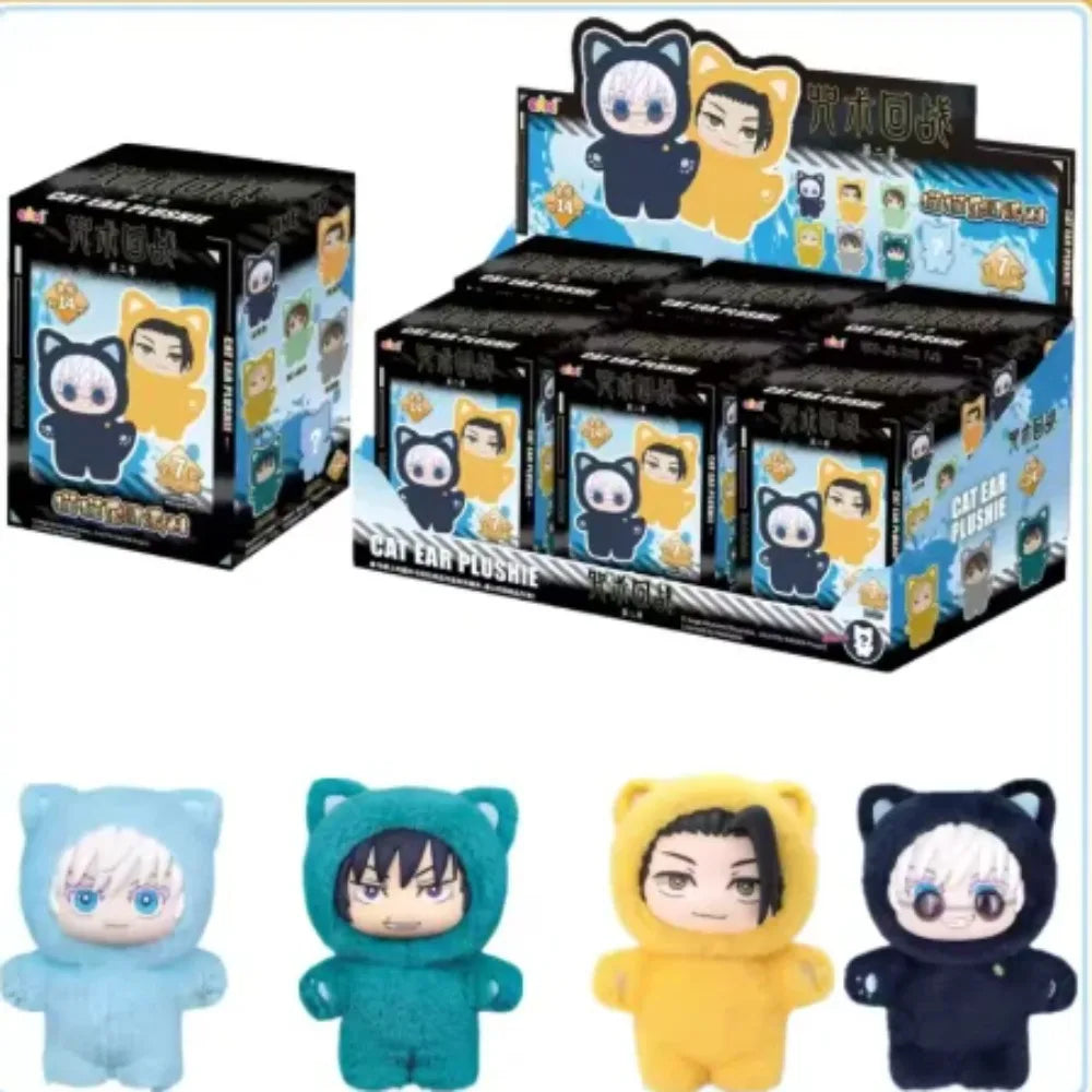 ujutsu Kaisen Gojo Satoru Plush Toy Cute Cat Ear Hoodie Stuffed Doll Anime Figure Collectible Gift for Fans