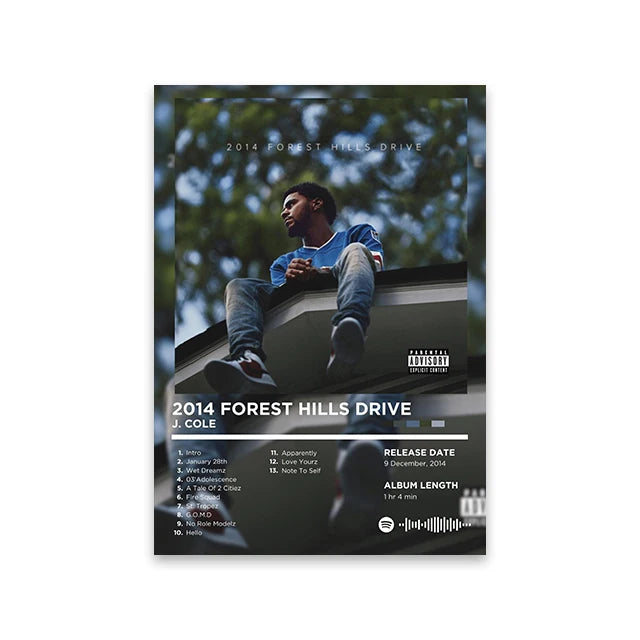 Rapper Album Cover Retro Poster Music Canvas Wall Art Print Mural Home Decor Music Lover Gift