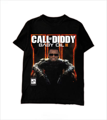Call of Diddy Baby Oil Funny Meme T Shirt Men Women Casual Cotton Streetwear Short Sleeve Tops Tee