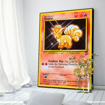 Pokemon Basis Set 1996 Jaar Engels Kaarten Shining Canvas Painting Poster Print Watercolor Wall Art Picture Home Decor Gifts