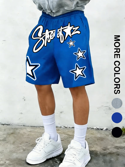 Men's Summer High-Street Style Printed Knit Shorts: Casual, Sporty, and Streetwear Shorts