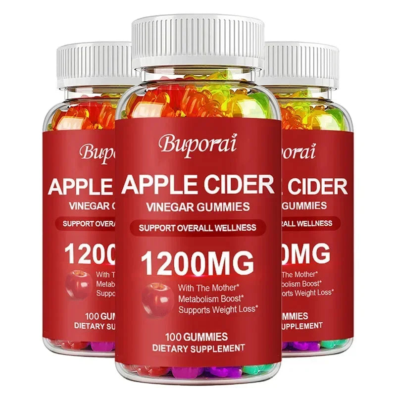 Apple Cider Vinegar Gummies 1200MG - Digestive Health Support Relieves Bloating and Constipation Burns Fat and Controls Weight