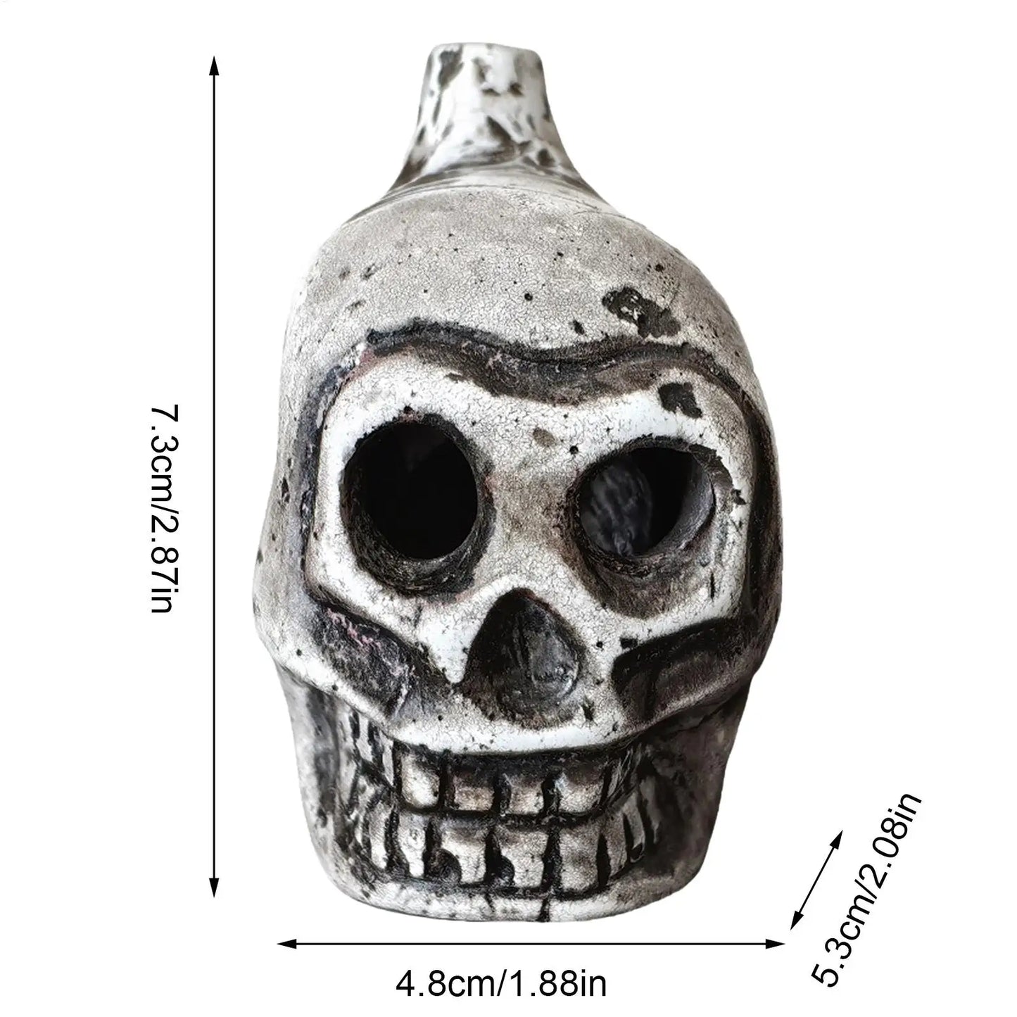 Authentic Aztec Death Whistle, Skull Human Scream Loud High Decibels for Rituals, Spooky Sounding Halloween Prop