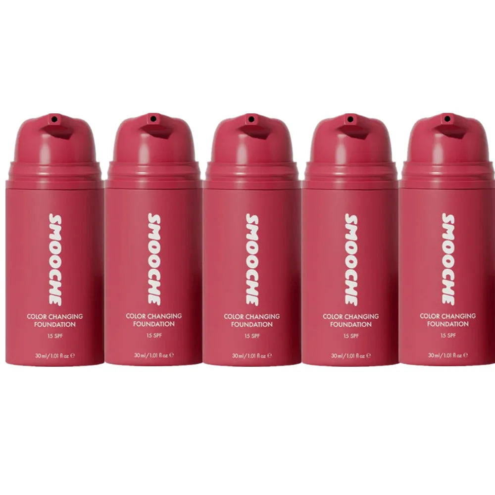 30ml SMOOCHE Color Changing Foundation - Self-Adjusting Shade, Covers Imperfections & Fine Lines for Flawless Natural Look