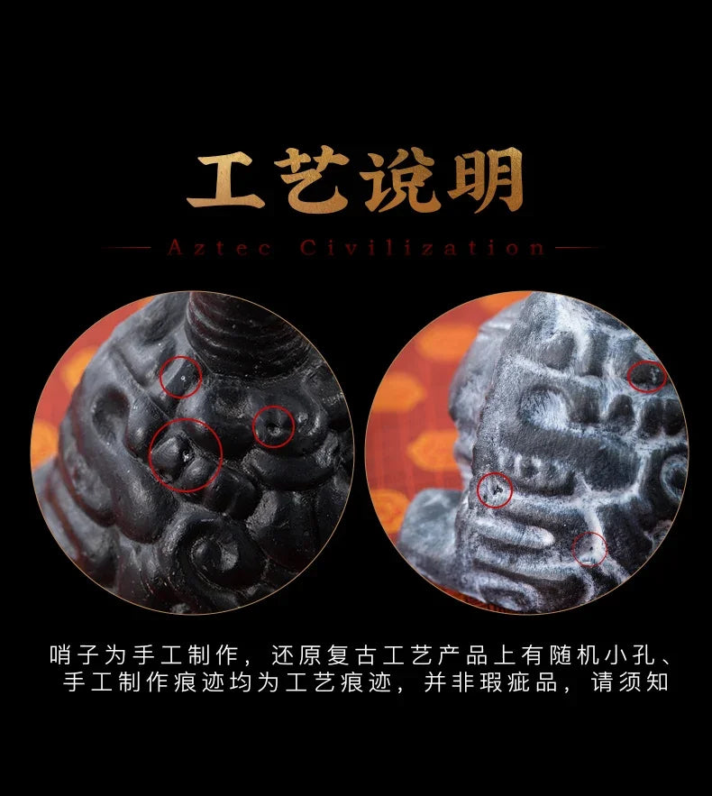 Authentic Aztec Whistle Loud Spookys Aztec Scary Death Whistle Realistic Human Screaming Aztec Ghost War Whistle Skull Head Toy