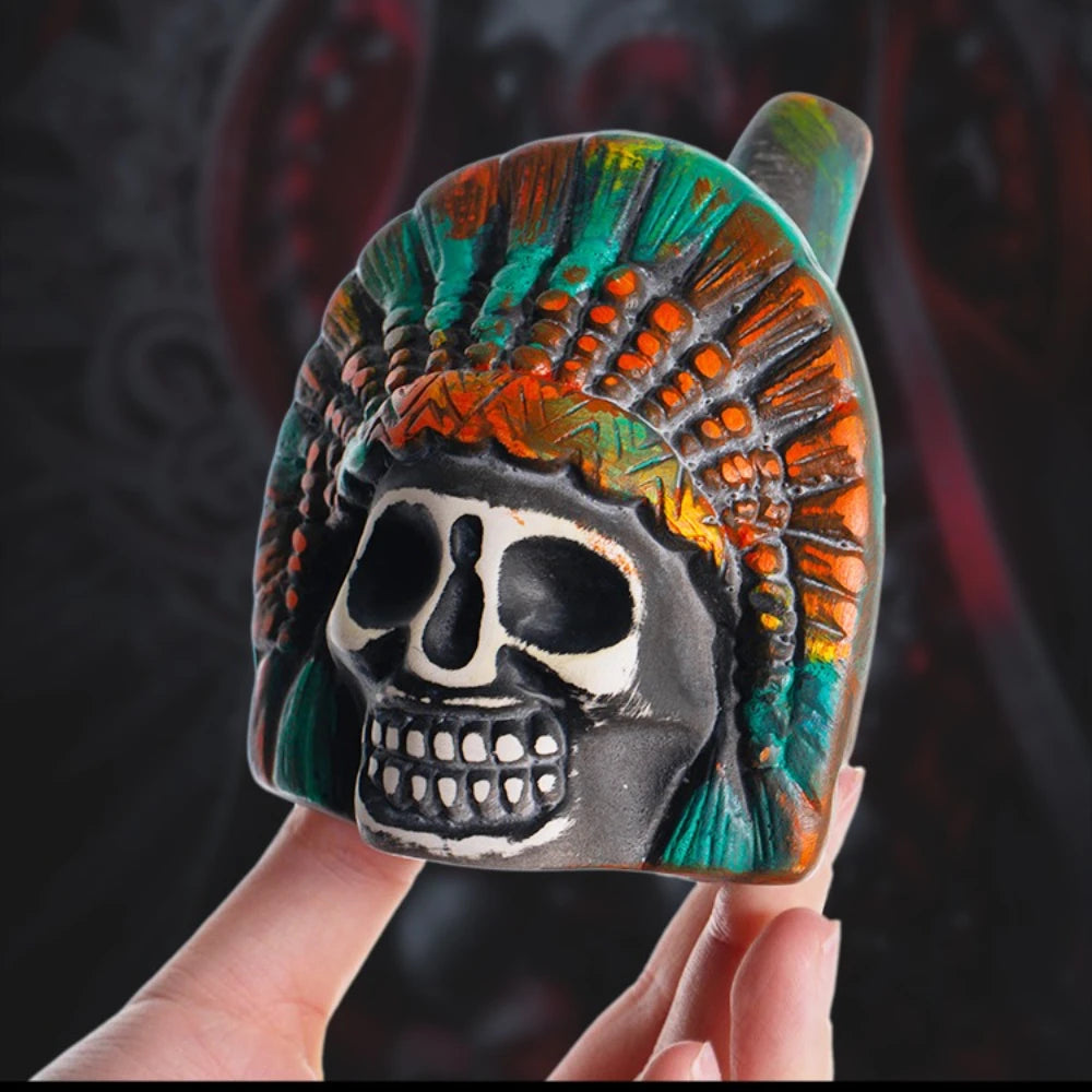 Aztec Death Whistle Spookys Aztec Scary Death Whistle Ghost War Whistle Skull Head Toy Party Noise Prop Resin Halloween Toy Gift