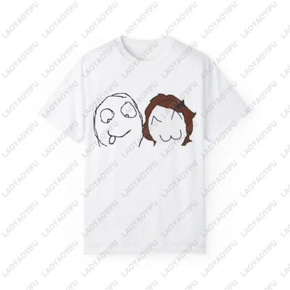 Derp and Derphina Classics Shirt Couple Shirt Funny Casual Style Loungewear Comfortable Unique Print Tees Nostalgia Unisex Tops
