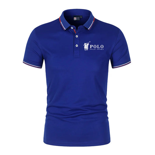 Men's premium summer polo shirt, quick drying, breathable, casual, business fashion, sports, short sleeved, men's clothing
