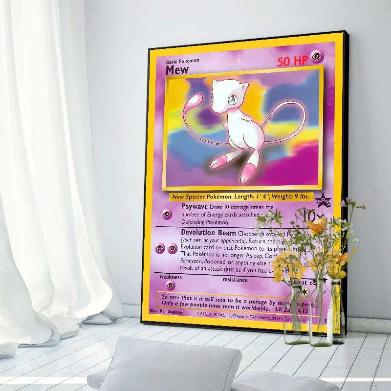 Pokemon Basis Set 1996 Jaar Engels Kaarten Shining Canvas Painting Poster Print Watercolor Wall Art Picture Home Decor Gifts