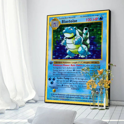 Pokemon Basis Set 1996 Jaar Engels Kaarten Shining Canvas Painting Poster Print Watercolor Wall Art Picture Home Decor Gifts