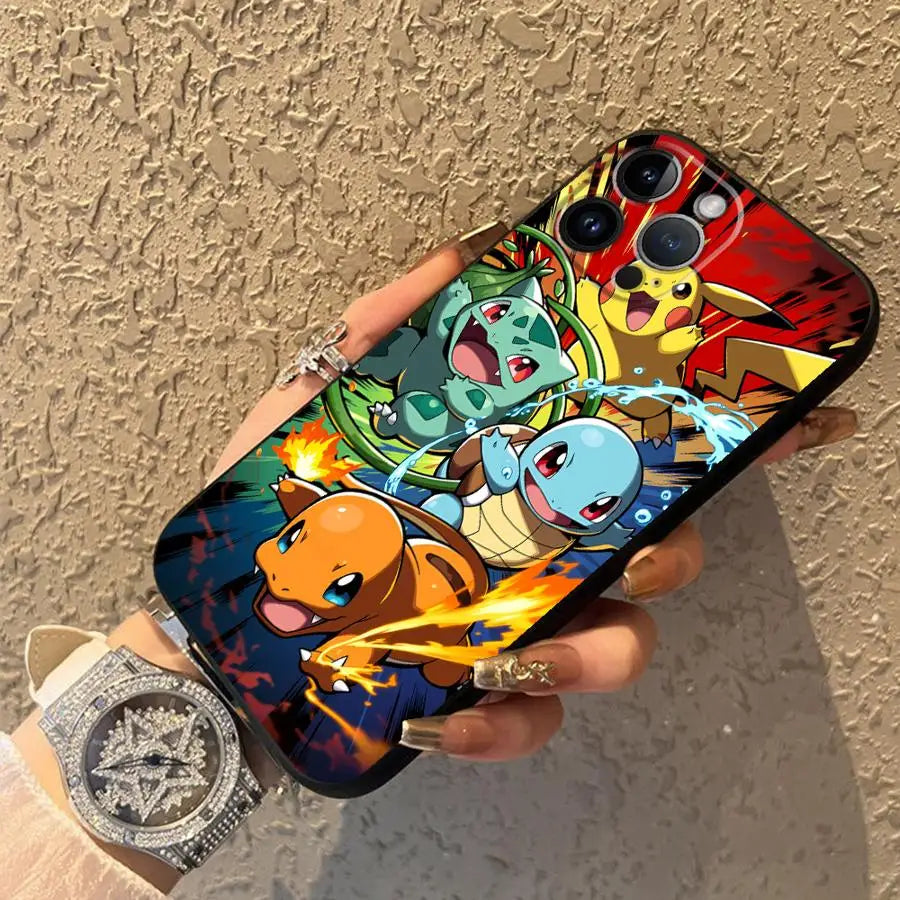Cartoon Hot Pokemon Funda Phone Cover Phone Case for Apple iPhone 17 Pro Max 15 Pro 7 8 11 14 13 12 16 XR XS MAX Air