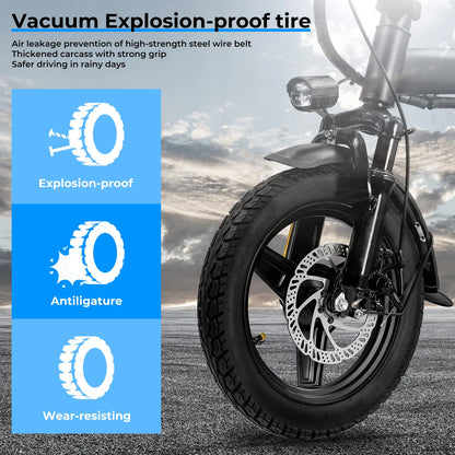 Adult Electric Bike, 20 MPH,560W Motor,48V Removable Battery,14inch Folding Electric Bike,Maximum 32 Miles,1Year Warranty Ebike