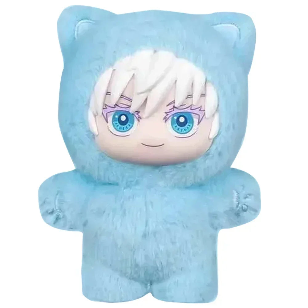 ujutsu Kaisen Gojo Satoru Plush Toy Cute Cat Ear Hoodie Stuffed Doll Anime Figure Collectible Gift for Fans