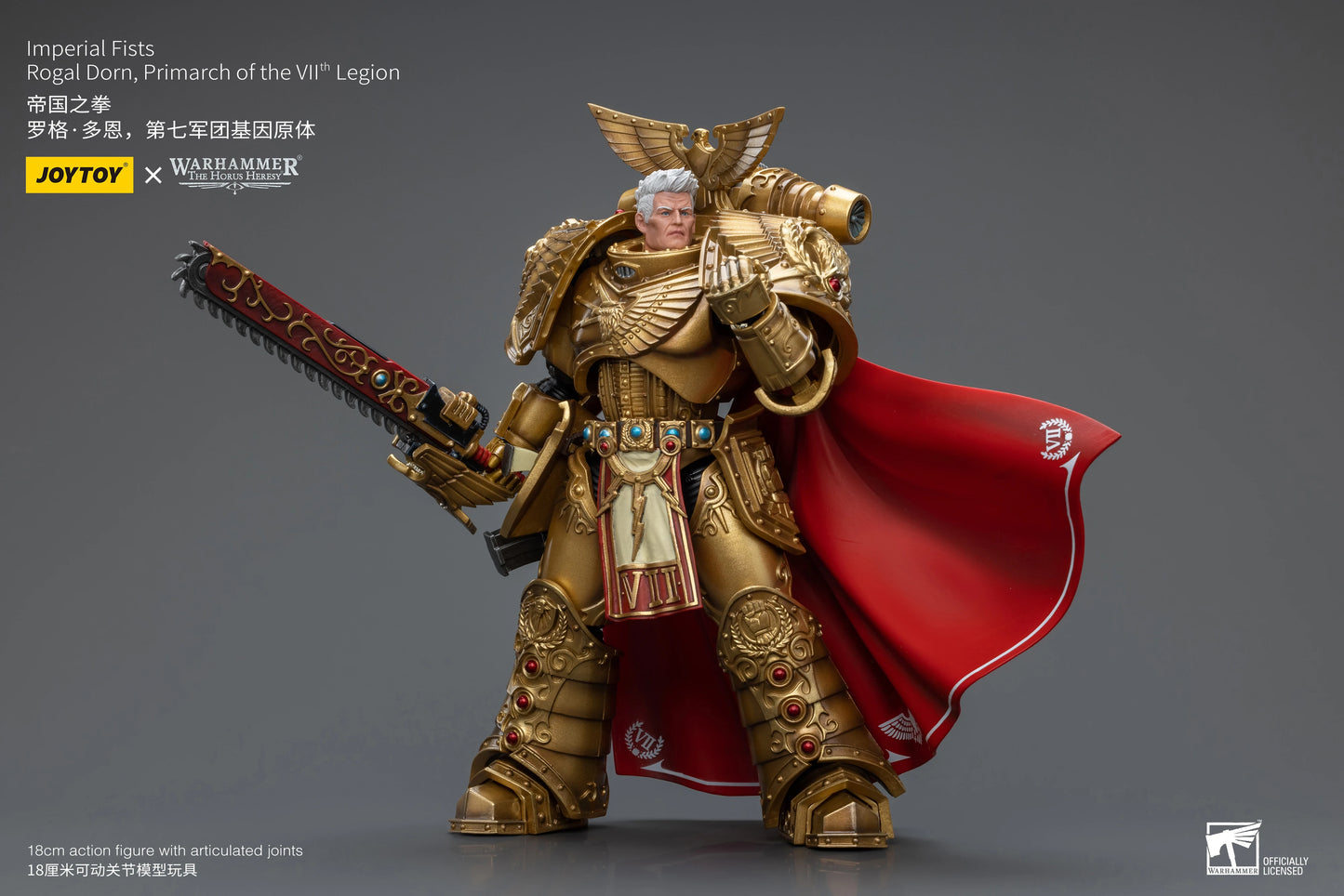 JOYTOY Warhammer 40k 1/18 Action Figures Anime 18cm Imperial Fists Rogal Dorn, Primarch of the Vllth Legion