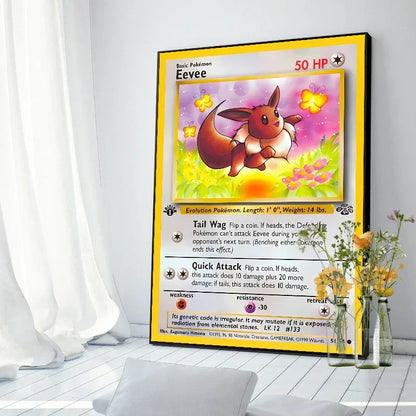 Pokemon Basis Set 1996 Jaar Engels Kaarten Shining Canvas Painting Poster Print Watercolor Wall Art Picture Home Decor Gifts