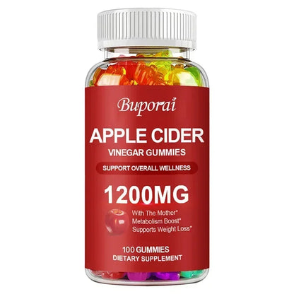 Apple Cider Vinegar Gummies 1200MG - Digestive Health Support Relieves Bloating and Constipation Burns Fat and Controls Weight