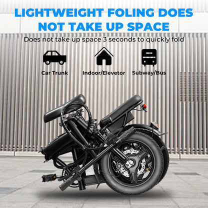 Adult Electric Bike, 20 MPH,560W Motor,48V Removable Battery,14inch Folding Electric Bike,Maximum 32 Miles,1Year Warranty Ebike