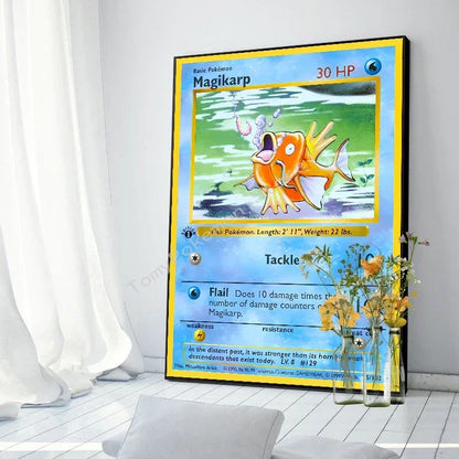 Pokemon Basis Set 1996 Jaar Engels Kaarten Shining Canvas Painting Poster Print Watercolor Wall Art Picture Home Decor Gifts