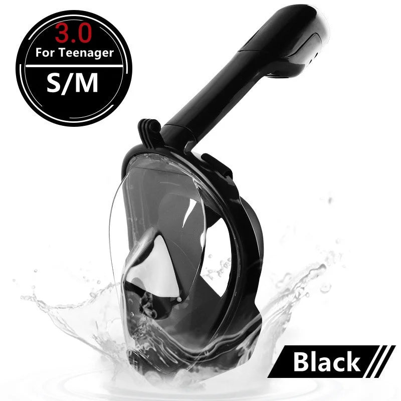 Underwater Scuba Anti Fog Full Face Diving Mask Snorkeling Respiratory Masks Safe Waterproof Swimming Equipment for Adult Kids