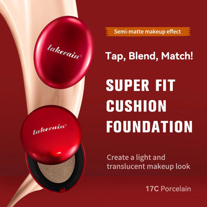 Korean Air Cushion Foundation Natural Moisturizing Coverage 72H Wear Semi-Matte Finish Foundation Women Long-lasting Makeup Base