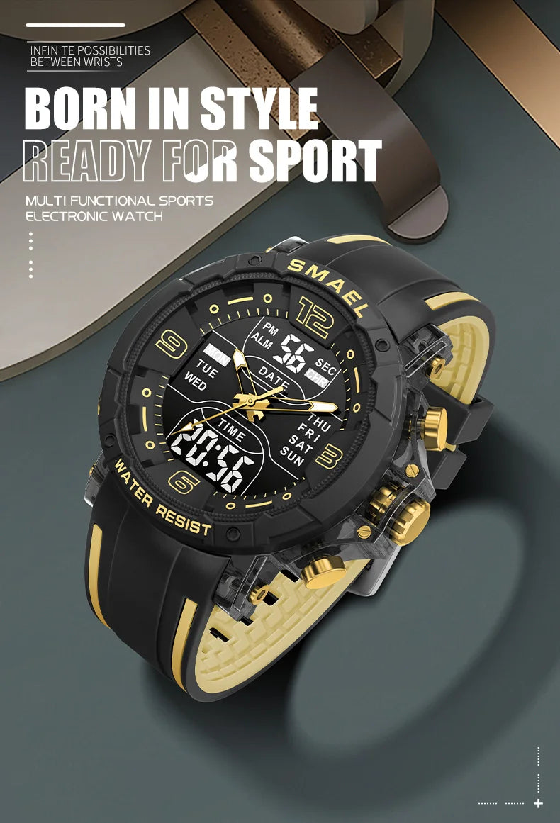 SMAEL Brand 8140 Waterproof Dropshipping Watch Alarm Clock night light Young Fashion business Quartz Sport Wristwatches