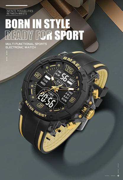 SMAEL Brand 8140 Waterproof Dropshipping Watch Alarm Clock night light Young Fashion business Quartz Sport Wristwatches