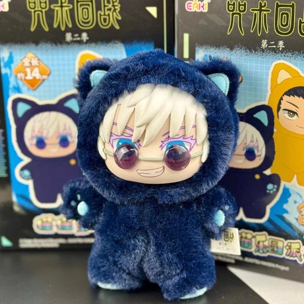 ujutsu Kaisen Gojo Satoru Plush Toy Cute Cat Ear Hoodie Stuffed Doll Anime Figure Collectible Gift for Fans