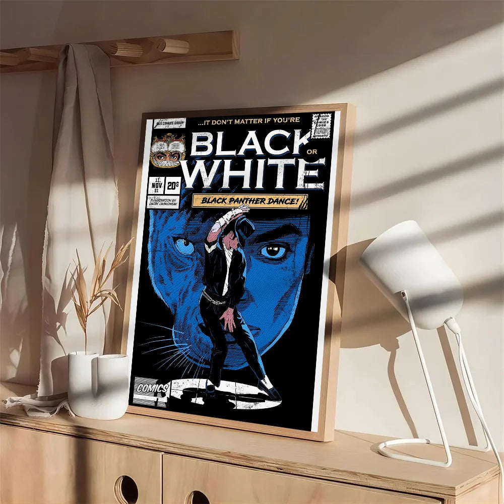 1PC Popular Singer M-Michael Dancer J- Jackson Classics Poster Self-adhesive Art Waterproof Paper Sticker Bar Room Wall Decor
