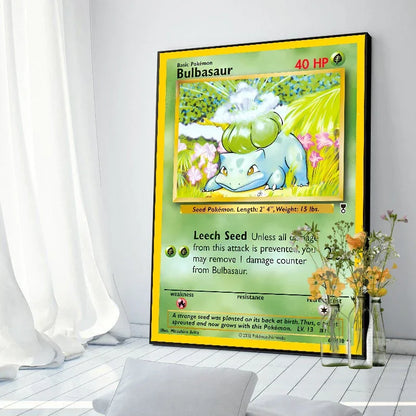 Pokemon Basis Set 1996 Jaar Engels Kaarten Shining Canvas Painting Poster Print Watercolor Wall Art Picture Home Decor Gifts