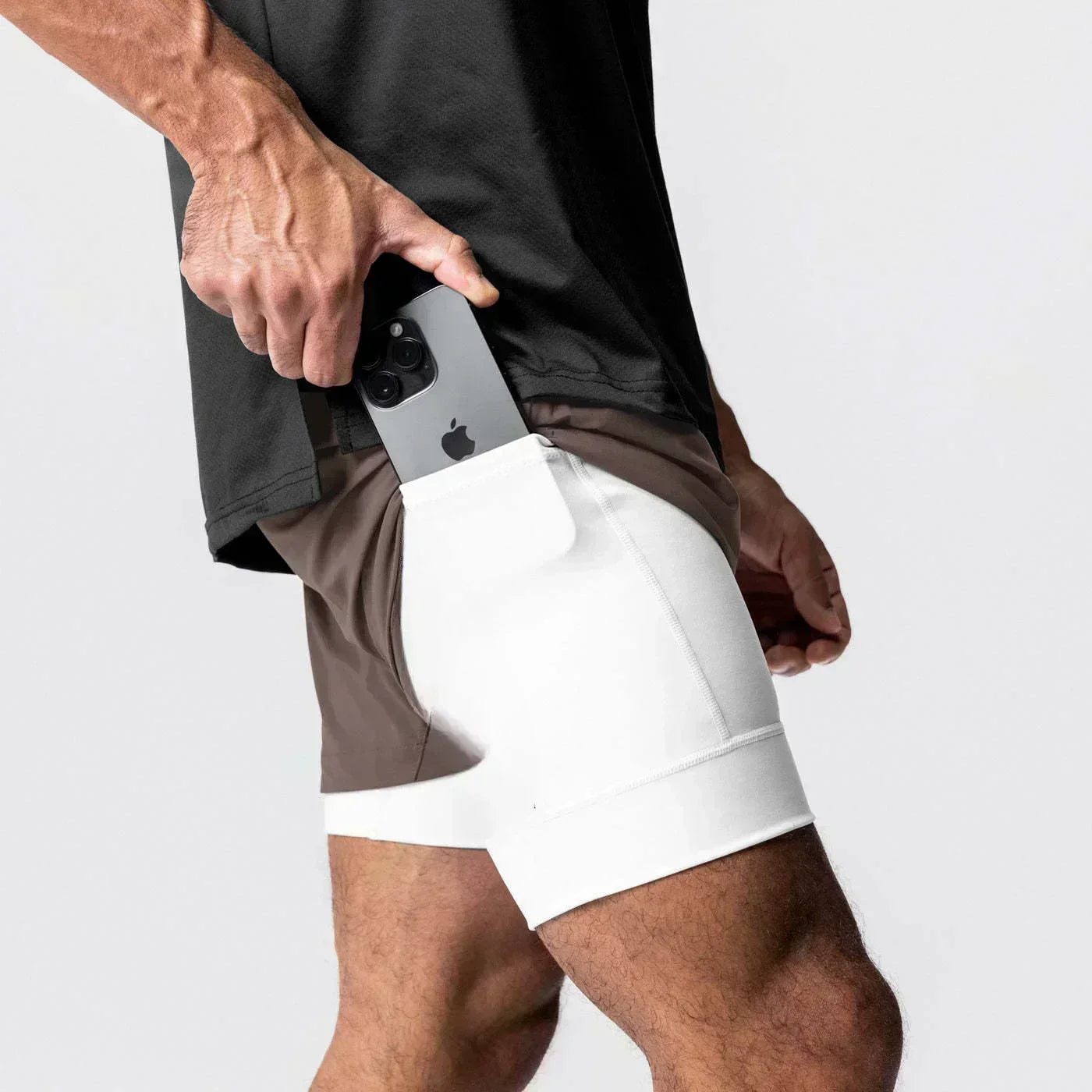 Dragon Ball Men's Double-layer Shorts Son Goku Summer Japanese Anime Fake Two-piece Sports Fitness Quick-drying Shorts