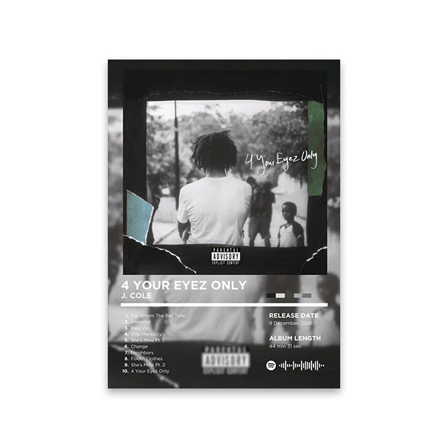 Rapper Album Cover Retro Poster Music Canvas Wall Art Print Mural Home Decor Music Lover Gift