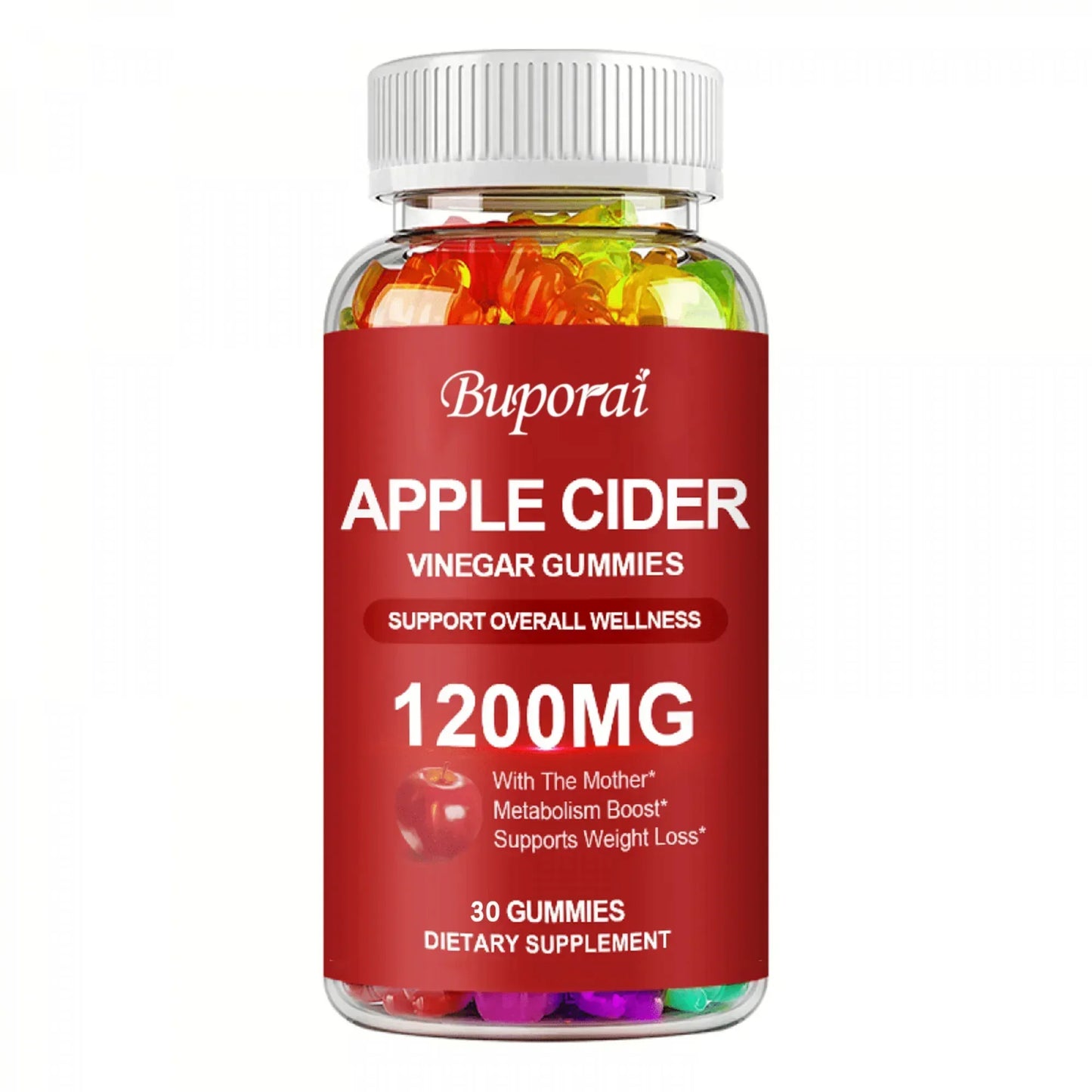 Apple Cider Vinegar Gummies 1200MG - Digestive Health Support Relieves Bloating and Constipation Burns Fat and Controls Weight