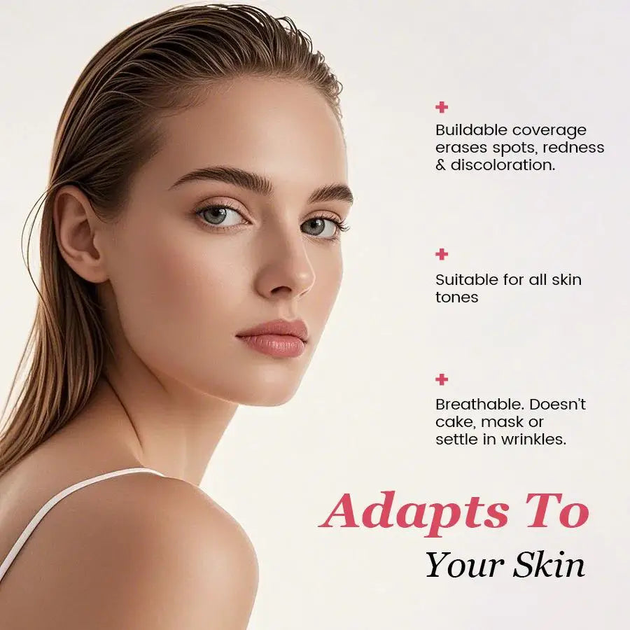 30ml SMOOCHE Color Changing Foundation - Self-Adjusting Shade, Covers Imperfections & Fine Lines for Flawless Natural Look