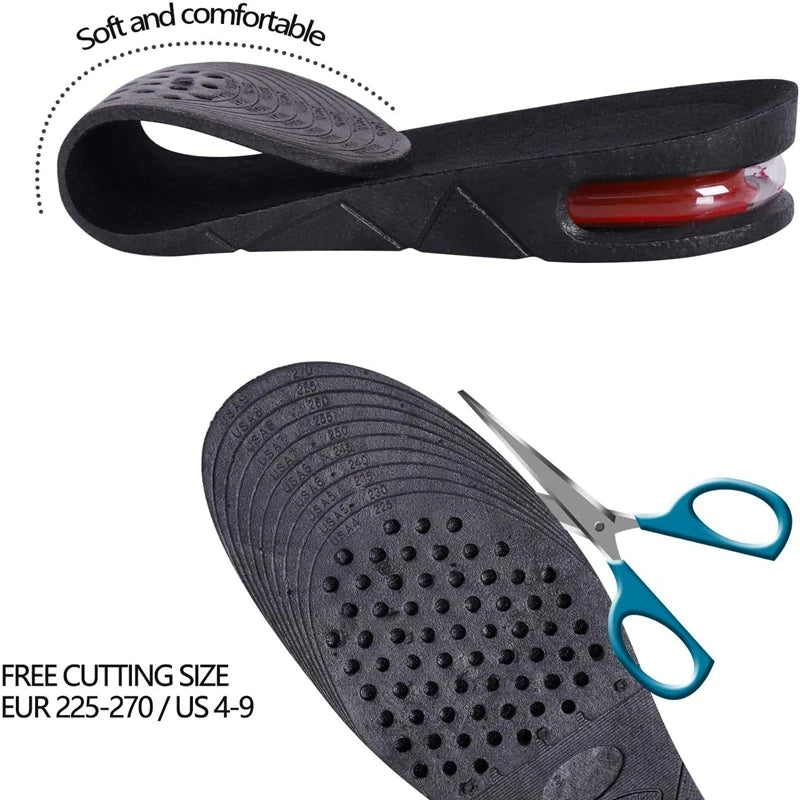1Pair Height Increase Insole for Feet Templates 3/5/7/9cm Variable Height Shoes Insoles Men Women Shock Absorbing Growing Sole