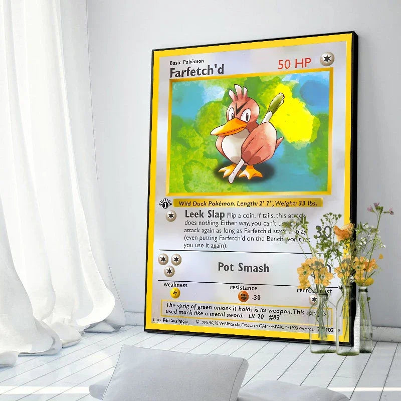 Pokemon Basis Set 1996 Jaar Engels Kaarten Shining Canvas Painting Poster Print Watercolor Wall Art Picture Home Decor Gifts