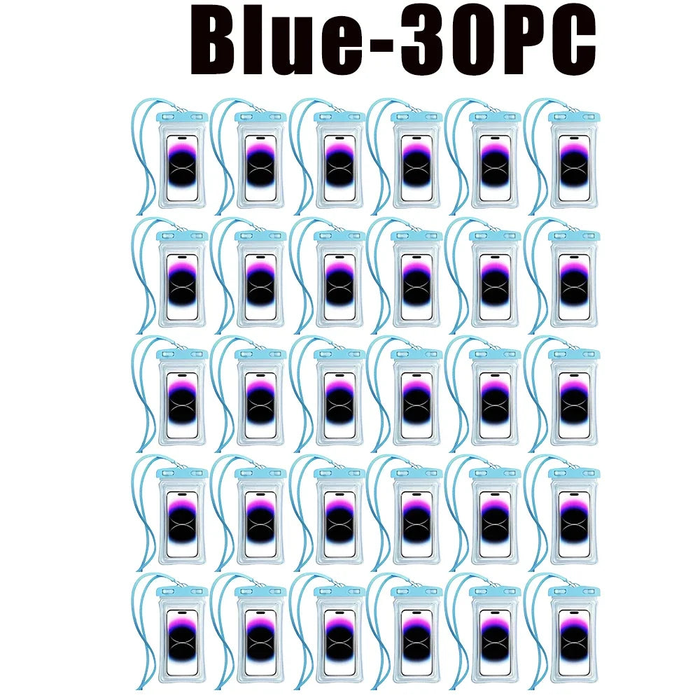 1-30PCS High Quality Universal Waterproof Smartphone Bag Phone Case Floating Waterproof Phone Pouch Bag for Diving Swimming