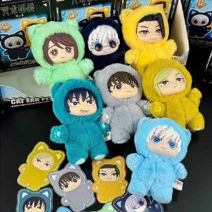 ujutsu Kaisen Gojo Satoru Plush Toy Cute Cat Ear Hoodie Stuffed Doll Anime Figure Collectible Gift for Fans