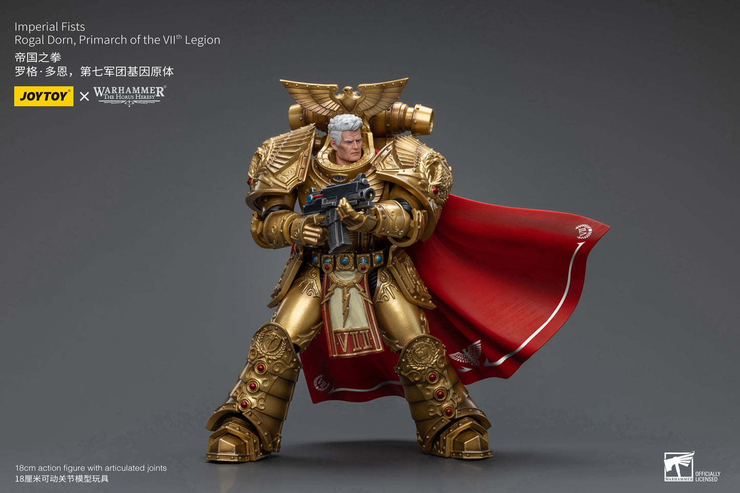 JOYTOY Warhammer 40k 1/18 Action Figures Anime 18cm Imperial Fists Rogal Dorn, Primarch of the Vllth Legion