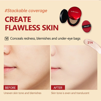 Korean Air Cushion Foundation Natural Moisturizing Coverage 72H Wear Semi-Matte Finish Foundation Women Long-lasting Makeup Base