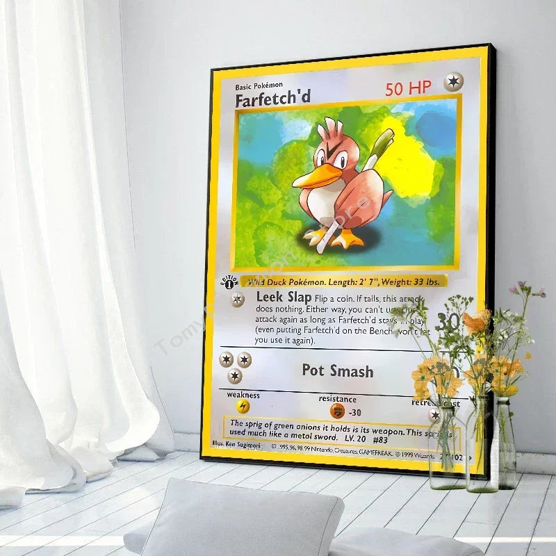 Pokemon Basis Set 1996 Jaar Engels Kaarten Shining Canvas Painting Poster Print Watercolor Wall Art Picture Home Decor Gifts
