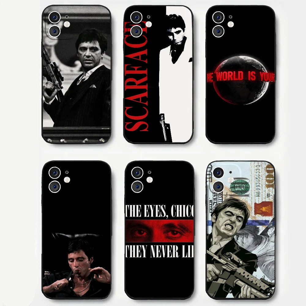 T-Tony M-Montana S-Scarface Phone Case For iPhone 17 16 15 11 12 14 13 Pro Max Mini X XR 7 8 Plus SE4 17E Shockproof Soft Cover