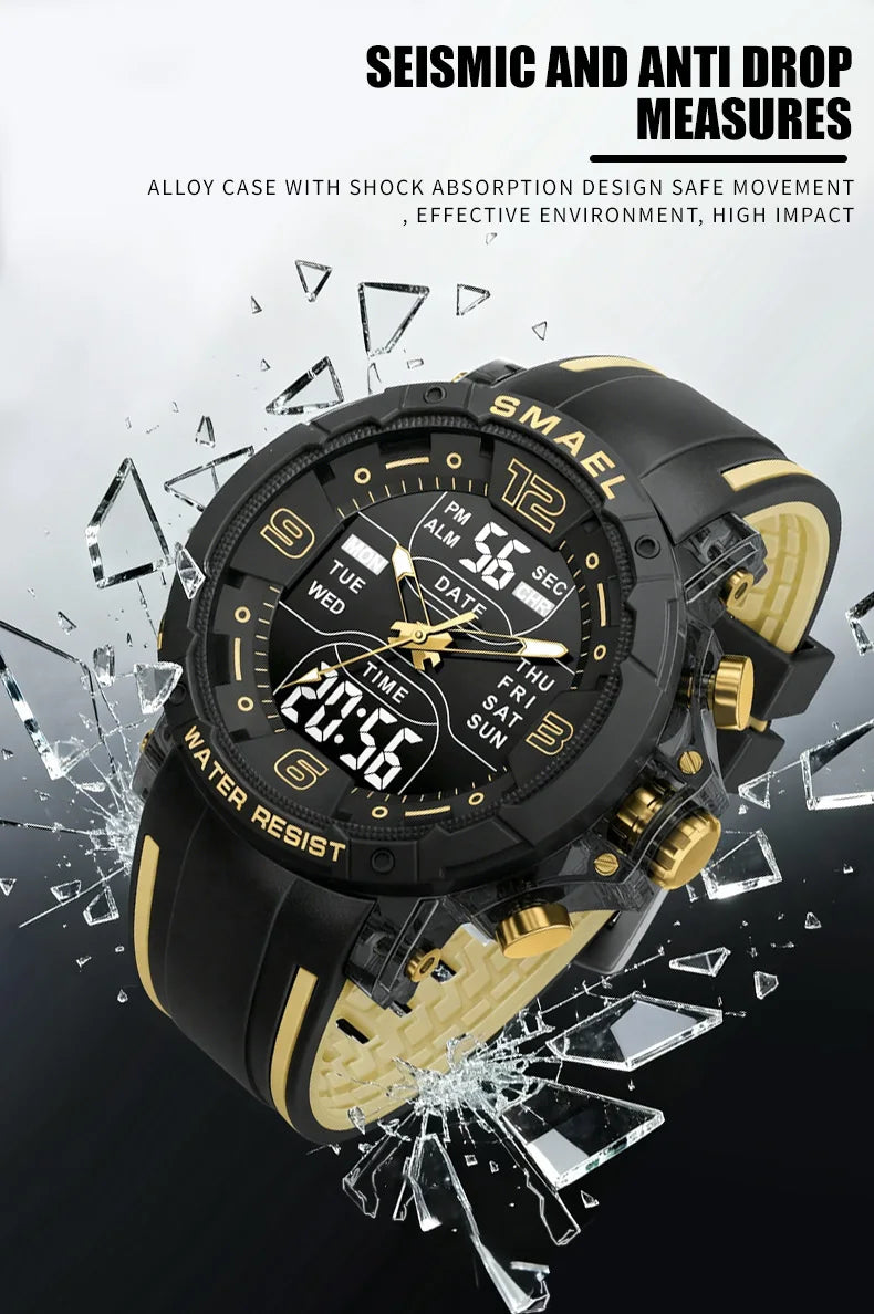 SMAEL Brand 8140 Waterproof Dropshipping Watch Alarm Clock night light Young Fashion business Quartz Sport Wristwatches