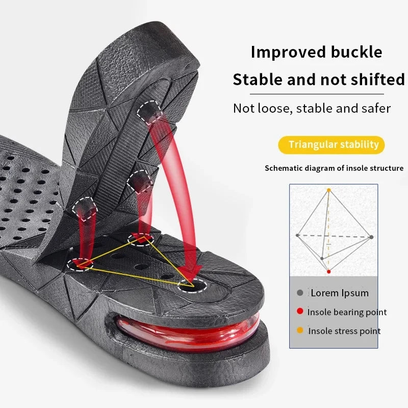 1Pair Height Increase Insole for Feet Templates 3/5/7/9cm Variable Height Shoes Insoles Men Women Shock Absorbing Growing Sole