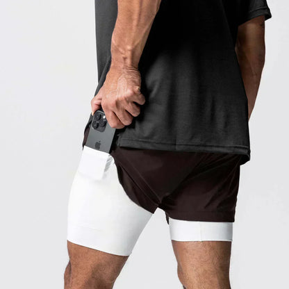 Dragon Ball Men's Double-layer Shorts Son Goku Summer Japanese Anime Fake Two-piece Sports Fitness Quick-drying Shorts