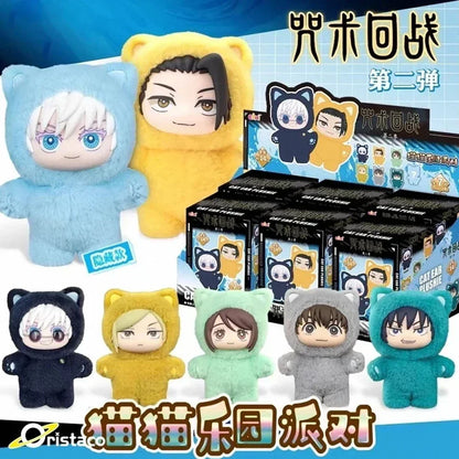 ujutsu Kaisen Gojo Satoru Plush Toy Cute Cat Ear Hoodie Stuffed Doll Anime Figure Collectible Gift for Fans