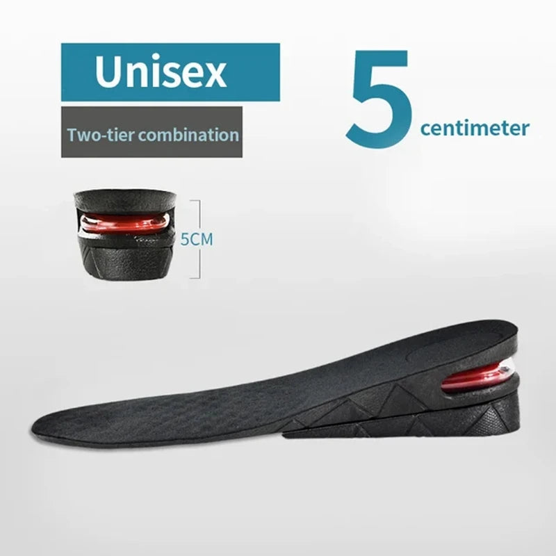 1Pair Height Increase Insole for Feet Templates 3/5/7/9cm Variable Height Shoes Insoles Men Women Shock Absorbing Growing Sole